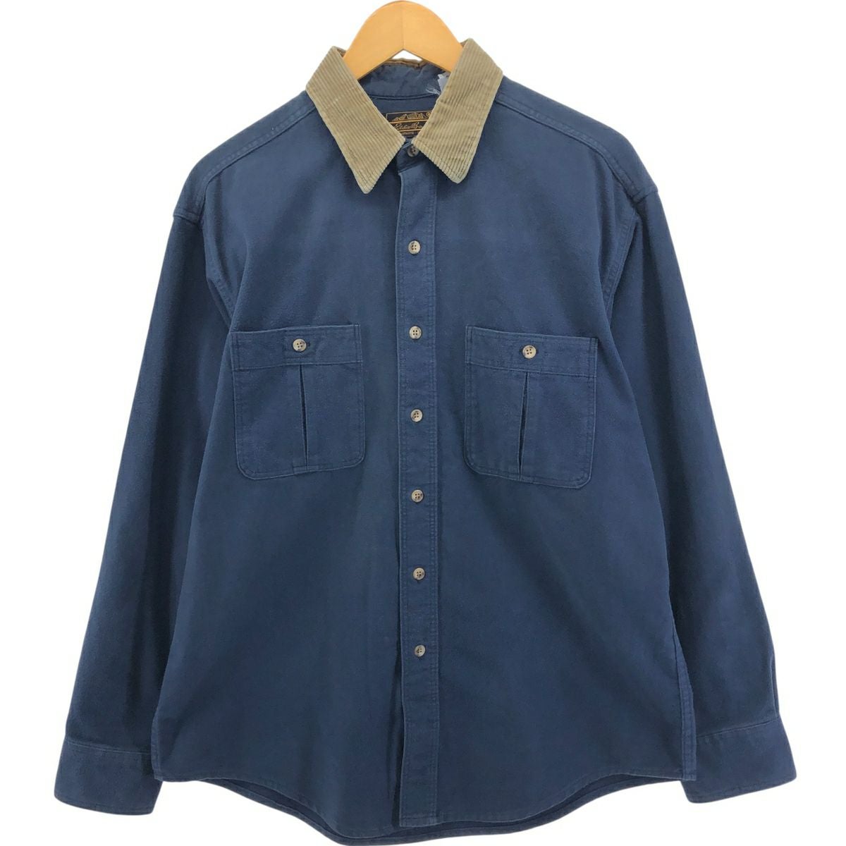 古着 80～90年代 エディーバウアー Eddie Bauer 黒タグ 長袖 ボタン
