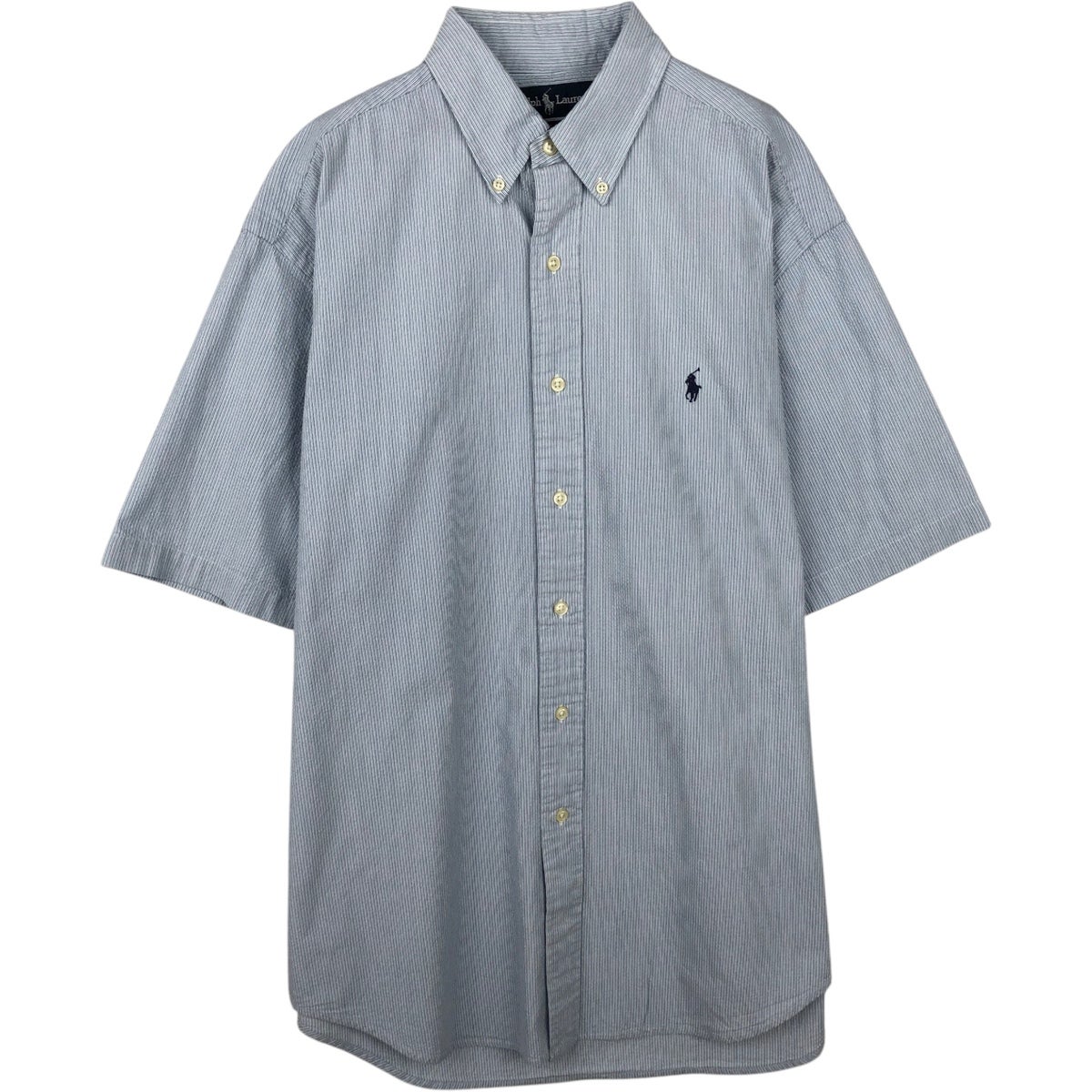 古着 ラルフローレン Ralph Lauren BLAKE シアサッカー 半袖 ボタン