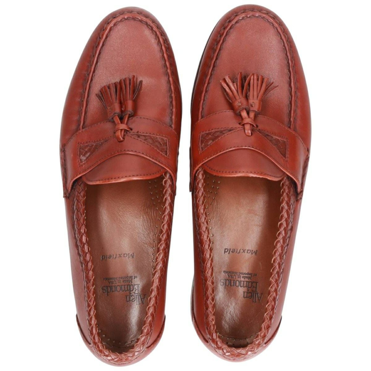 古着 アレンエドモンズ ALLEN EDMONDS MAXFIELD 編み込み タッセル