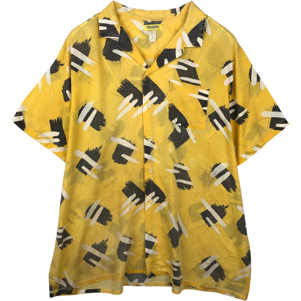 古着 ～90年代 FUN SHIRTS 総柄 半袖 オープンカラー ポリエステル