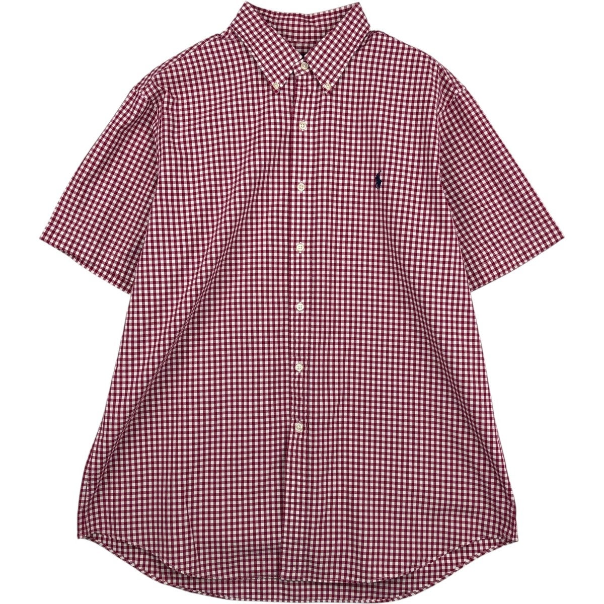 古着 ラルフローレン Ralph Lauren ギンガムチェック 半袖 ボタン