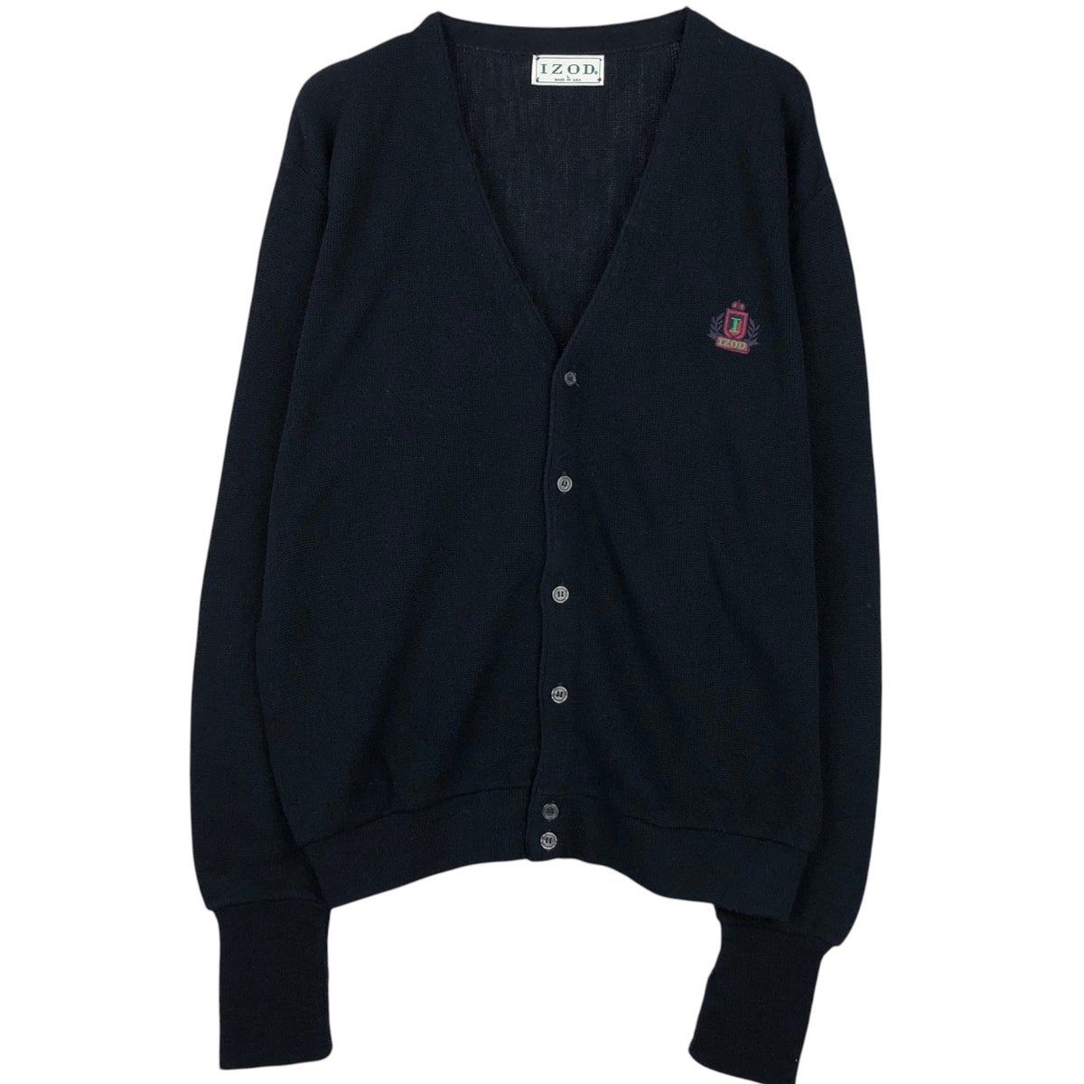 古着 IZOD アクリルニットカーディガン USA製 メンズXL相当
