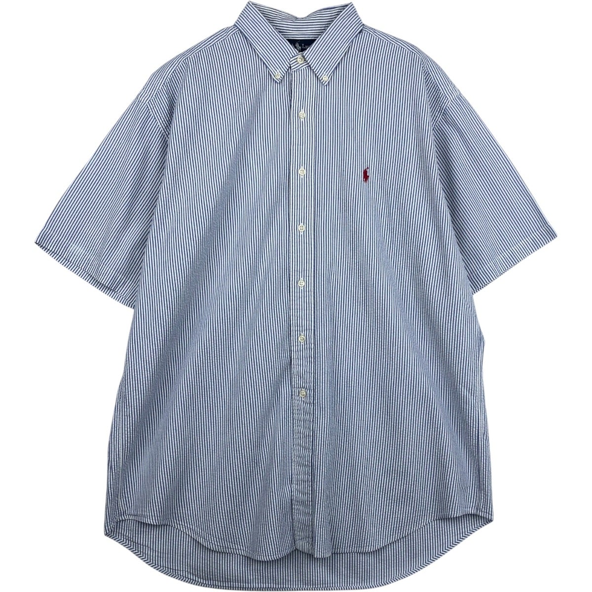 古着 ラルフローレン Ralph Lauren BLAKE シアサッカー 半袖 ボタン