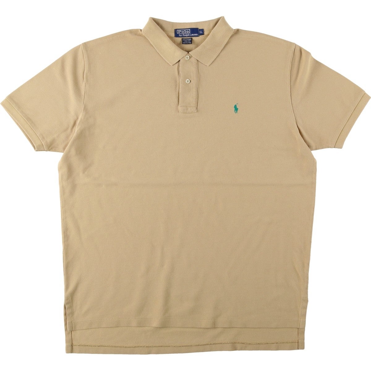 新品未使用　ポロラルフローレン　現行タグ　メンズポロシャツ　クリーム色XL Polo Ralph Lauren ポロラルフローレン 鹿の子 長袖ポロシャツ メンズ