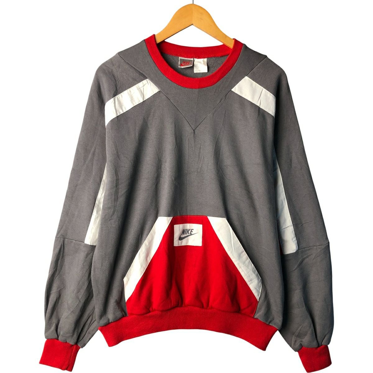 古着 80年代 ナイキ NIKE 紺タグ ツートン ワンポイントロゴスウェット