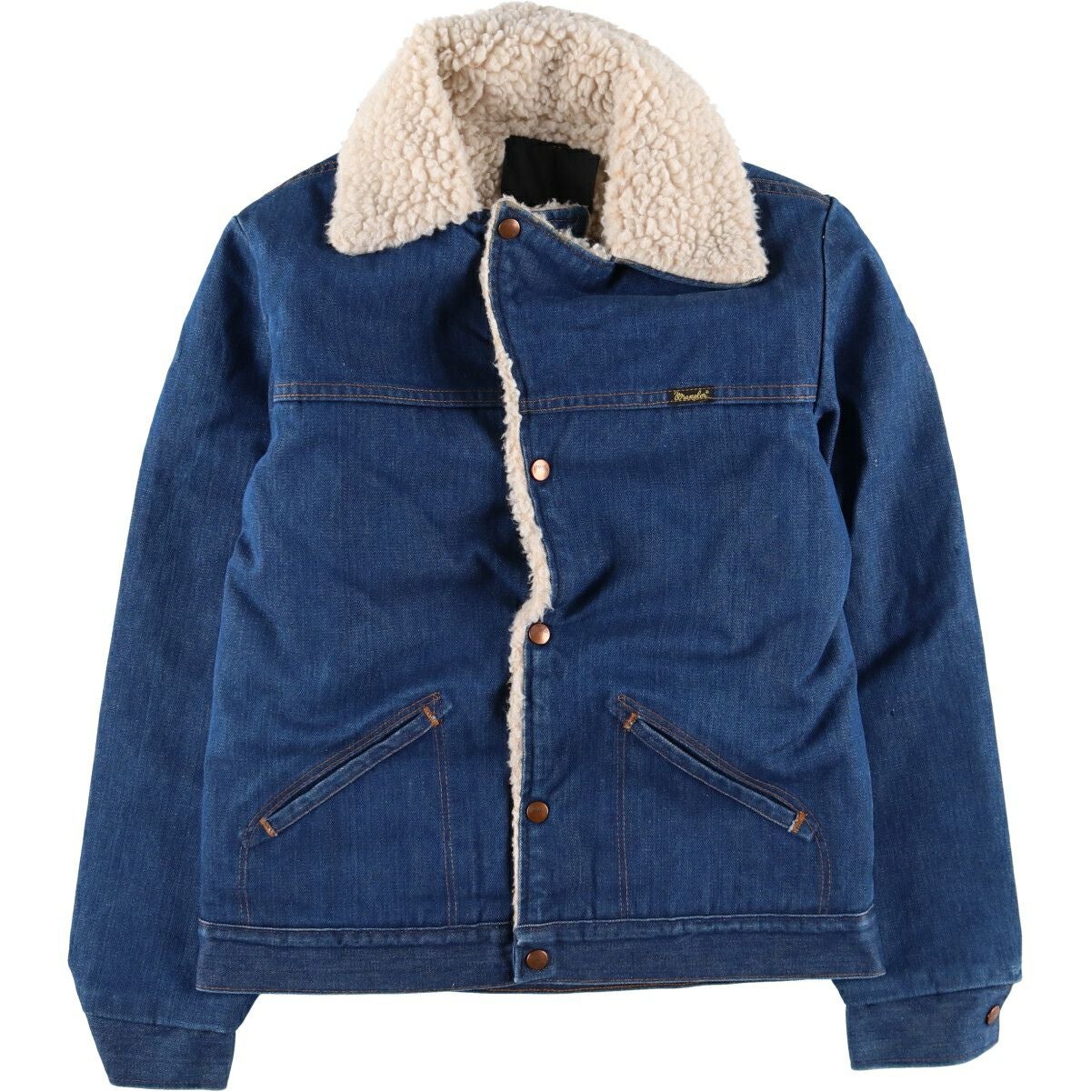 古着 70年代 ラングラー Wrangler デニムボア ランチコート メンズM