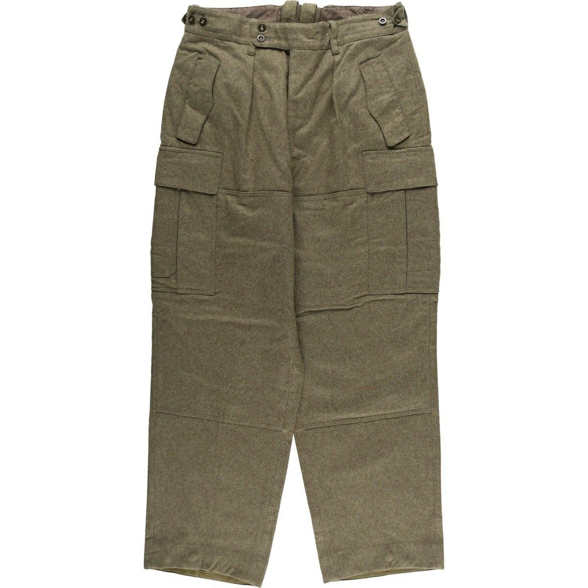 古着 ドイツ軍 60年代 ダブルニー ミリタリー ウールカーゴパンツ 186