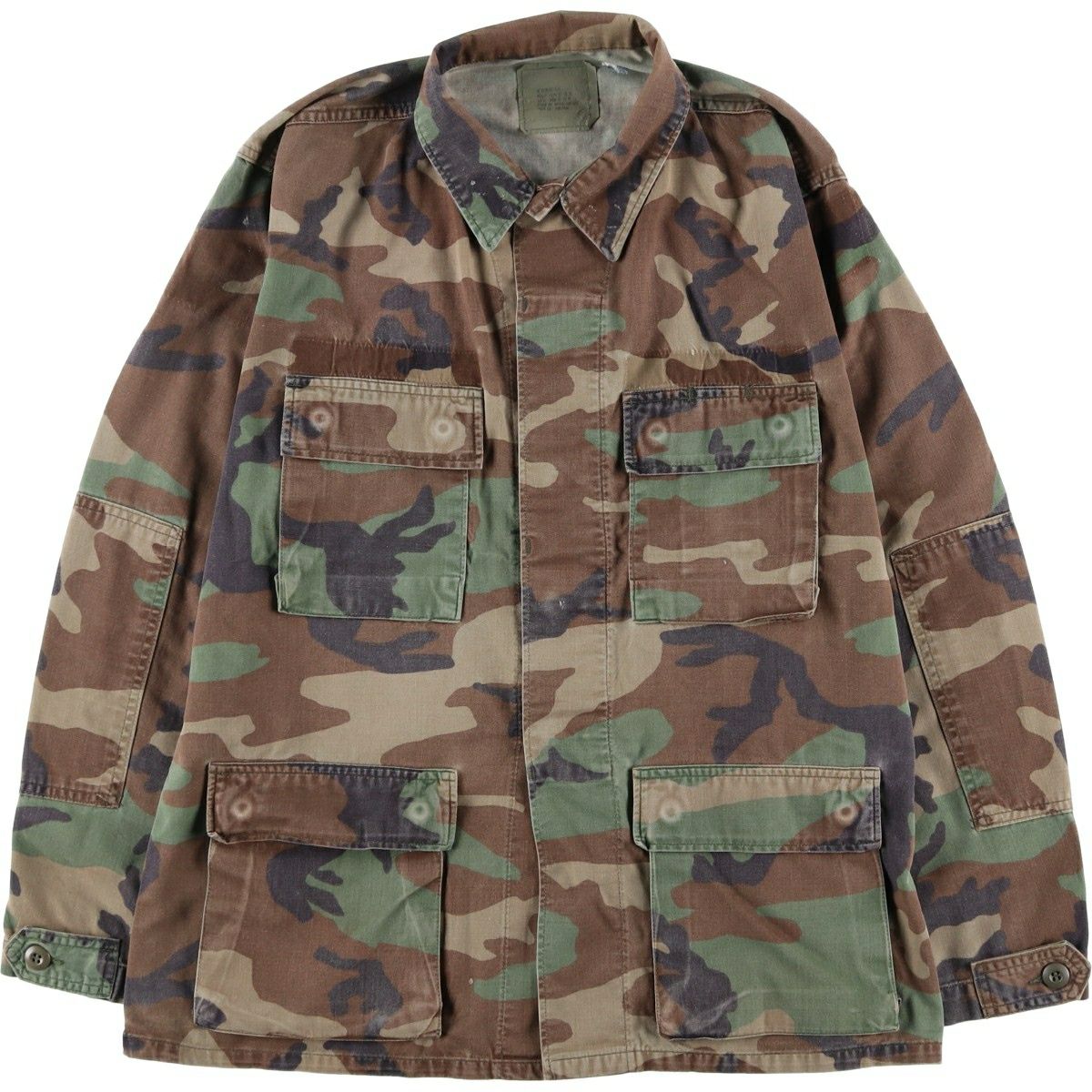 米軍ウッドランド迷彩ジャケット Medium Regular 古着 米軍実品 迷彩柄 ウッドランドカモ B.D.U ミリタリージャケット