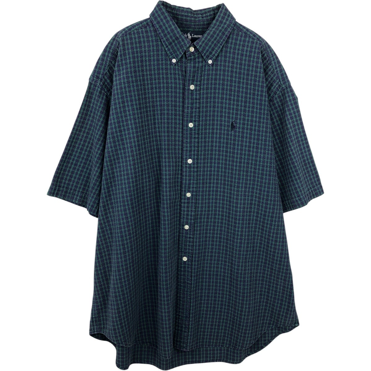 古着 ラルフローレン Ralph Lauren BLAIRE シアサッカー 半袖 ボタン