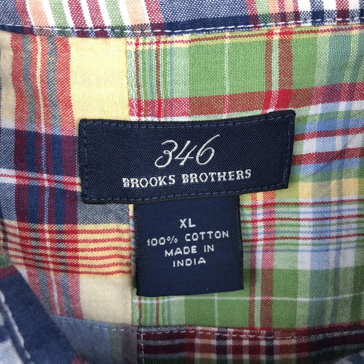 古着 ブルックスブラザーズ Brooks Brothers 346 パッチワーク 半袖