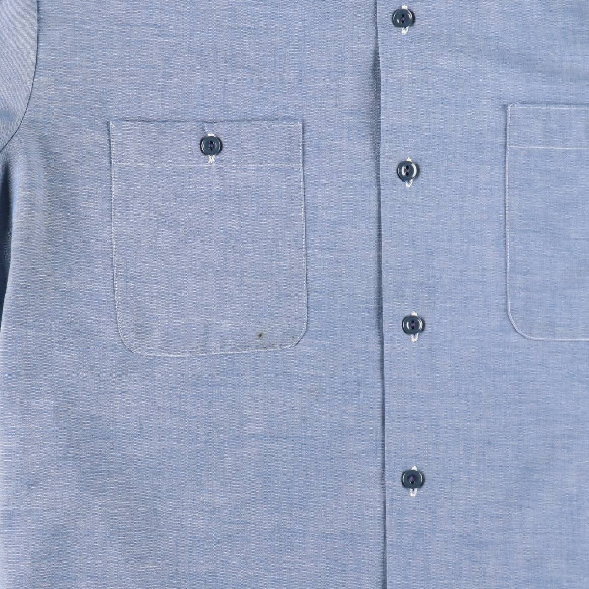 古着 70年代 シアーズ Sears PERMA-PREST 半袖 シャンブレーシャツ