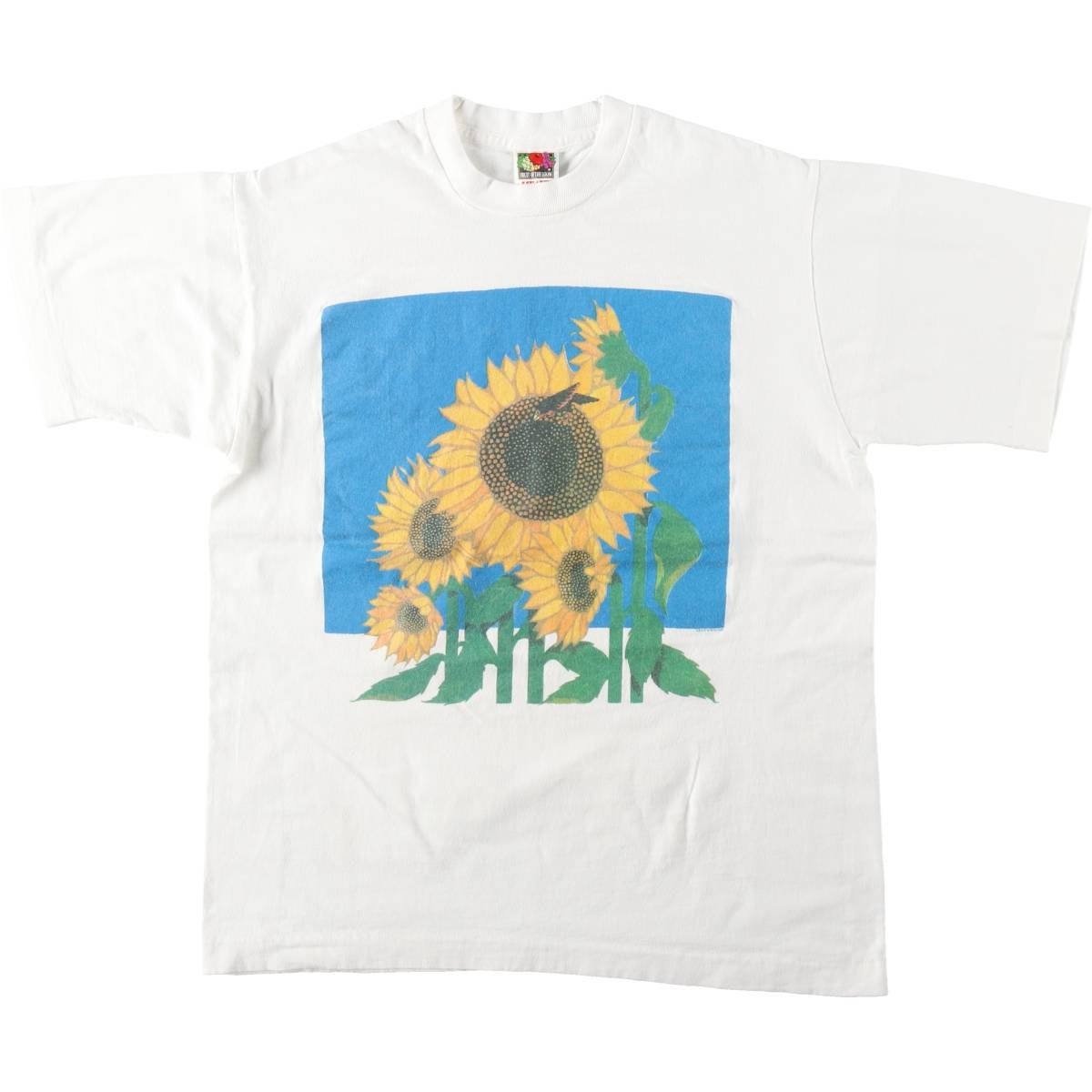 古着 00年代 フルーツオブザルーム FRUIT OF THE LOOM ひまわり柄 花柄