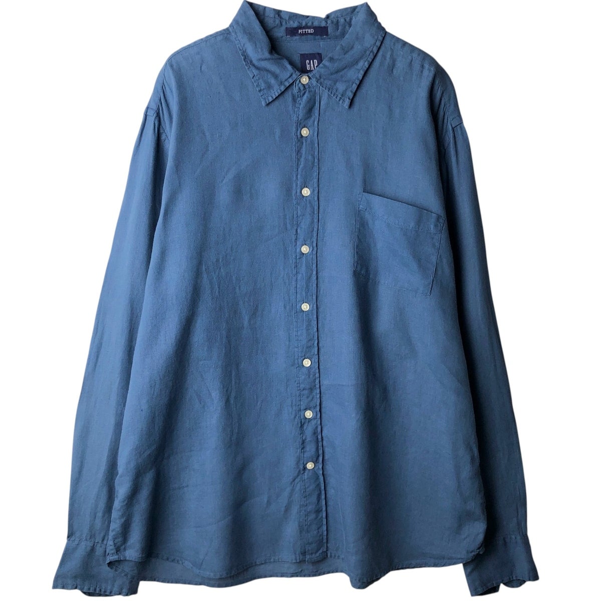 古着 90年代 ギャップ GAP オールドギャップ FITTED 長袖 リネンシャツ
