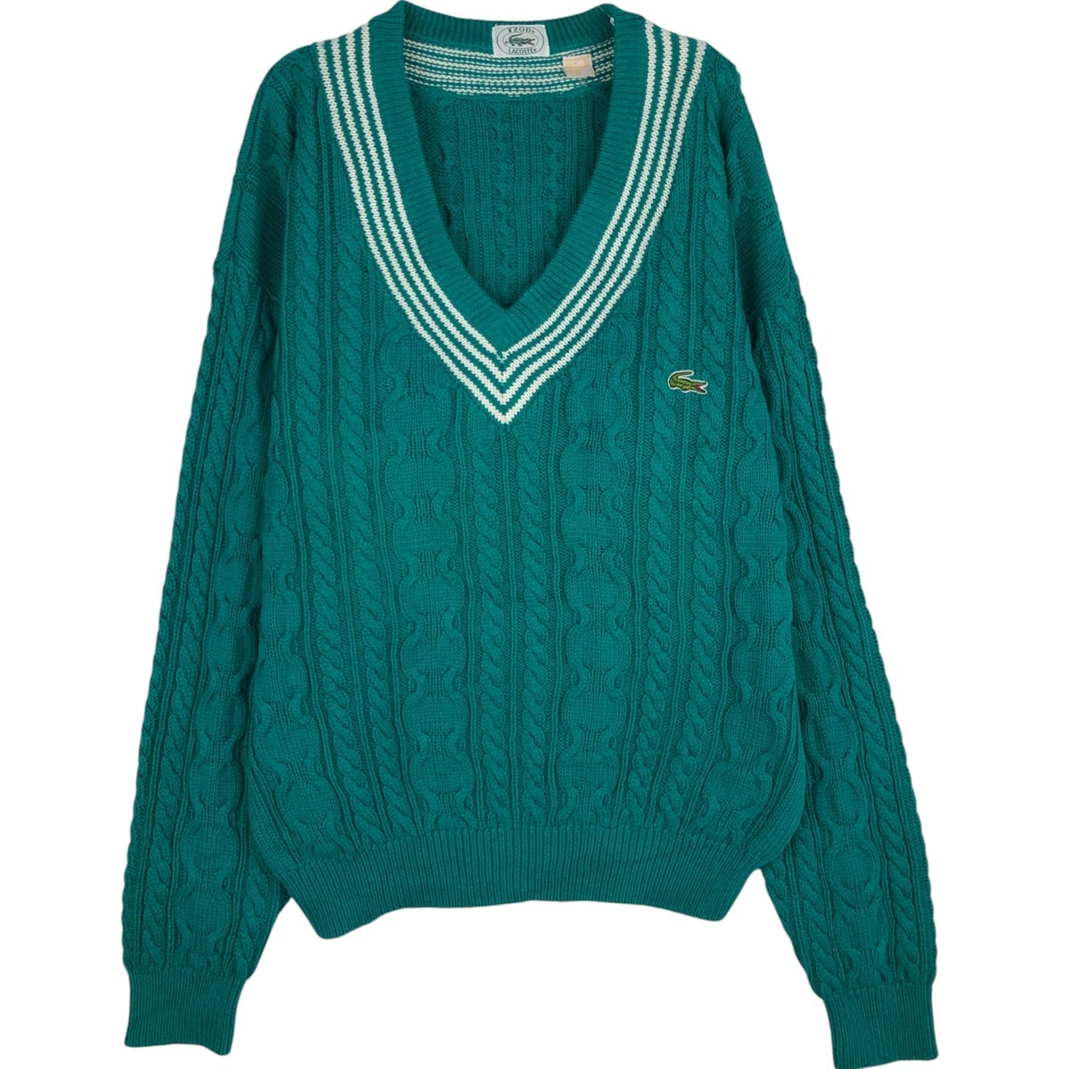 古着 70～80年代 ラコステ LACOSTE IZOD アクリルニットカーディガン