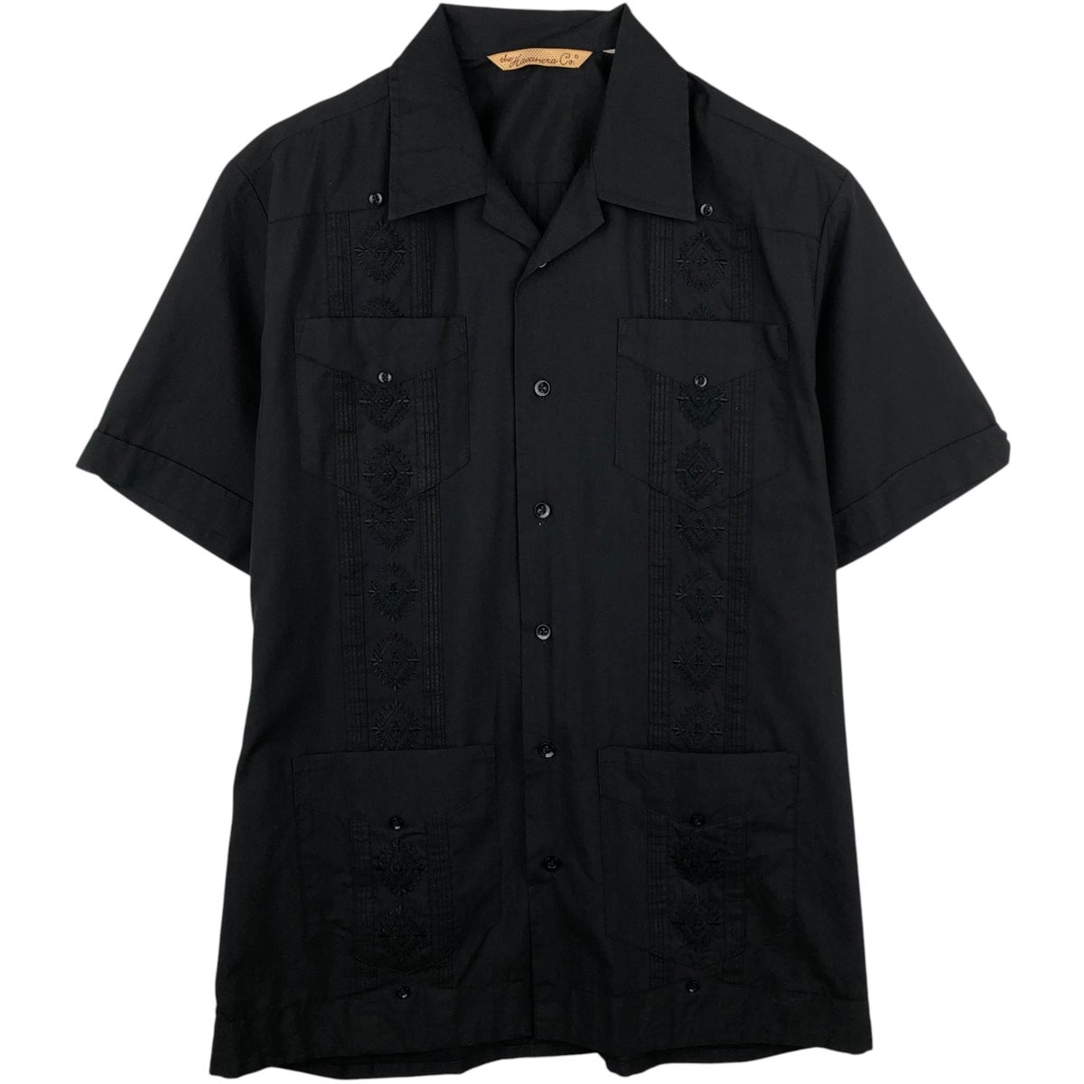 00s THE HAVANERA COキューバ 半袖シャツ 黒 ブラック M 古着 The Havanera Co. 半袖 オープンカラー メキシカンシャツ
