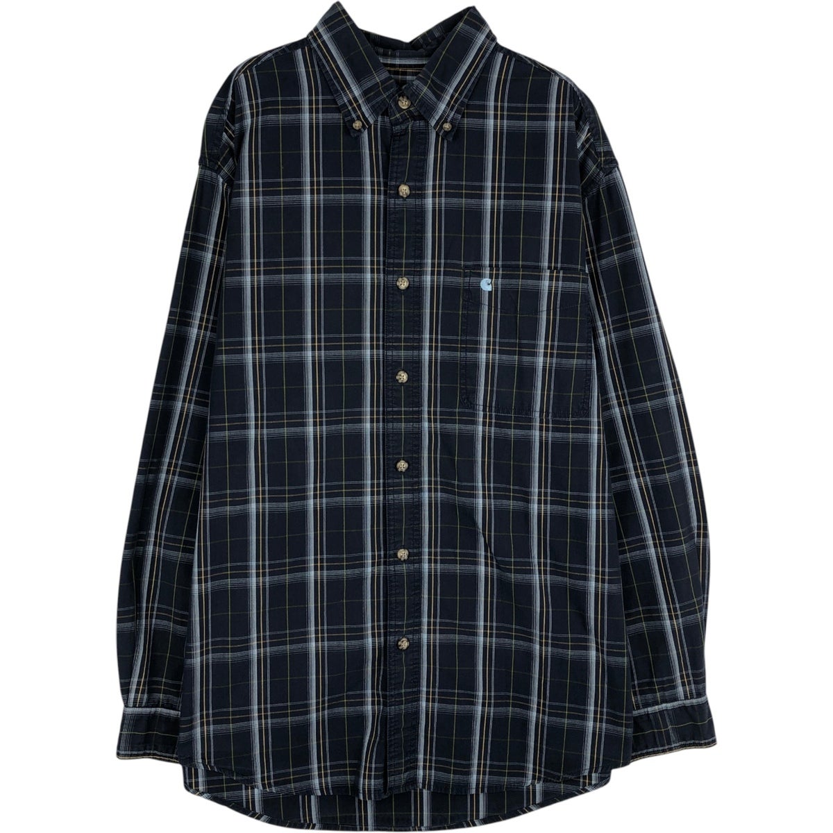 古着 カーハート Carhartt 長袖 ボタンダウン ワークシャツ メンズM
