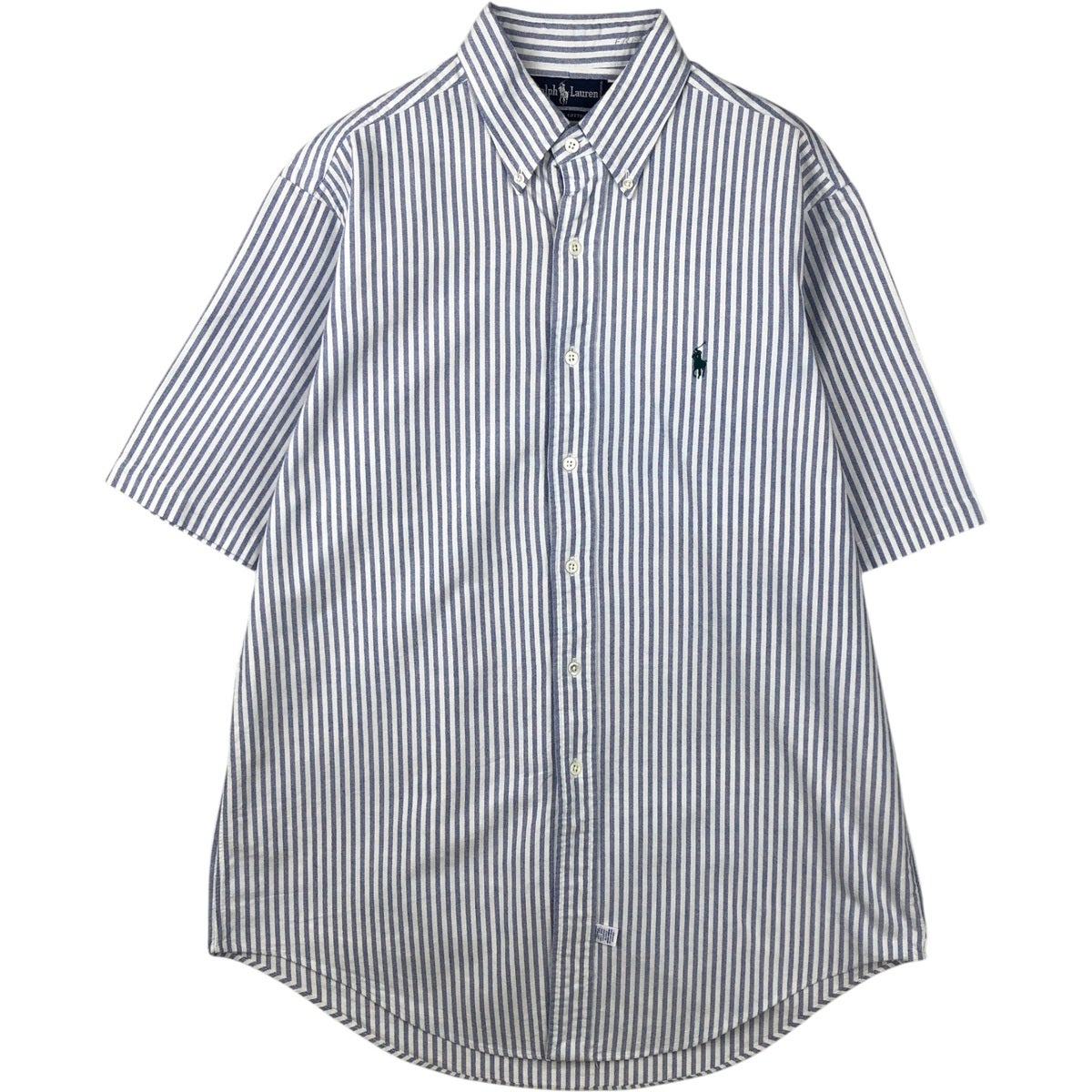 【新品】ポロラルフローレン 半袖シャツ メンズ ボタンダウン ストライプ L 古着 ラルフローレン Ralph Lauren シアサッカー 半袖 ボタンダウン