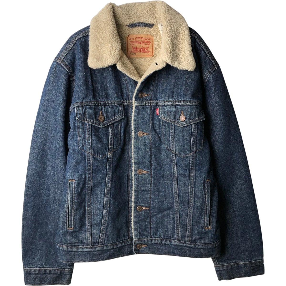 古着 00年代 リーバイス Levi's 70520 中綿入り デニムボアジャケット メンズL相当/eaa645696 古着 00年代 リーバイス Levis 70520 中綿入り デニムボアジャケット