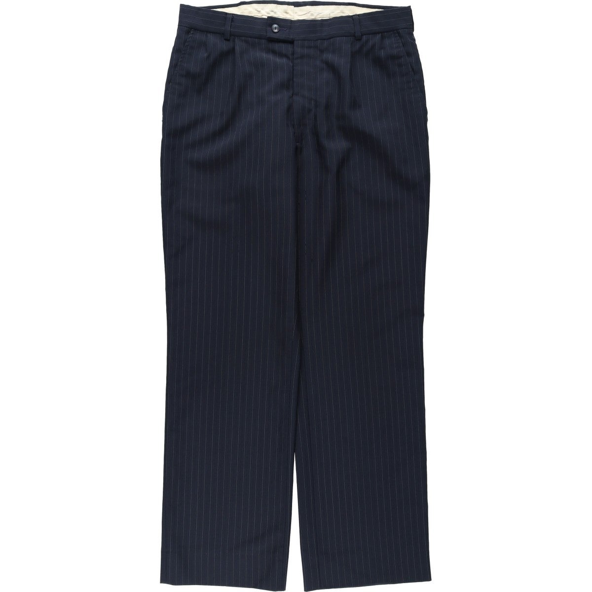 古着 Zanella チェック柄 ツータック スラックス ワイドパンツ