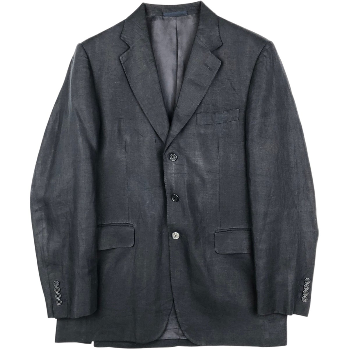古着 アクアスキュータム Aquascutum リネンテーラードジャケット