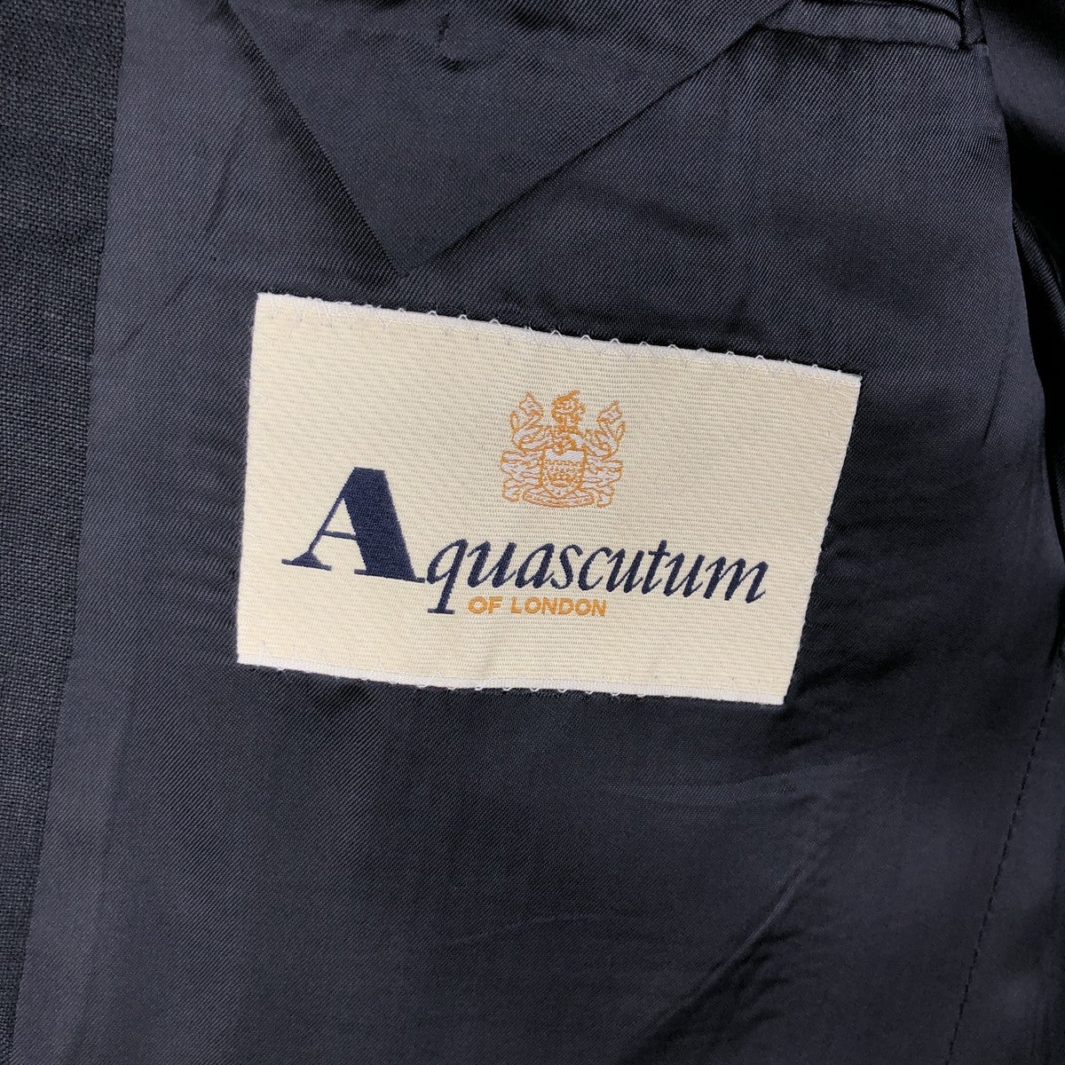 古着 アクアスキュータム Aquascutum リネンテーラードジャケット