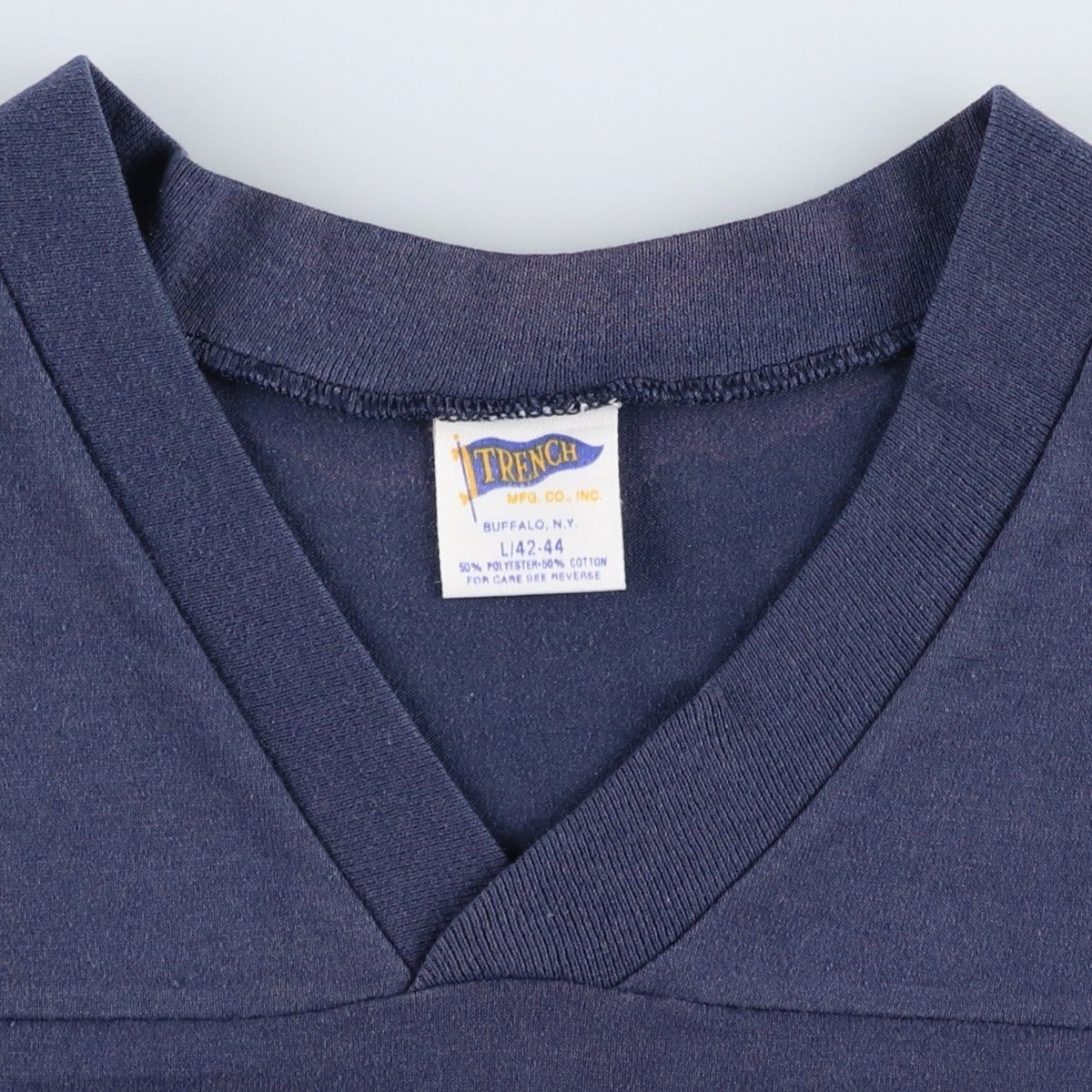古着 90年代 TRENCH カレッジ Vネック フットボール七分袖Tシャツ USA