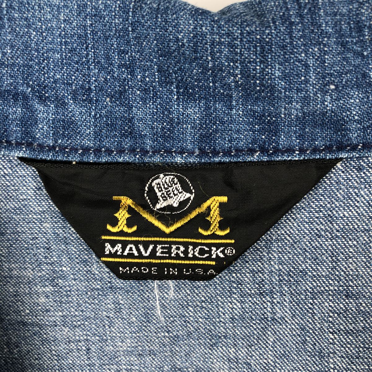 古着 70年代 マーベリック Maverick オープンカラー 長袖 デニム