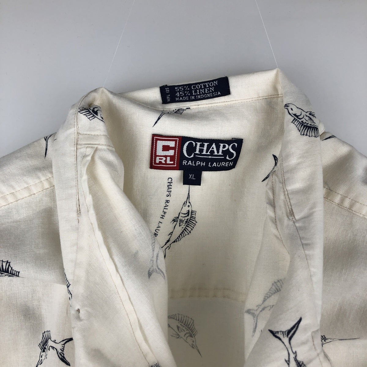 古着 ラルフローレン Ralph Lauren CHAPS チャップス 総柄 カジキ柄