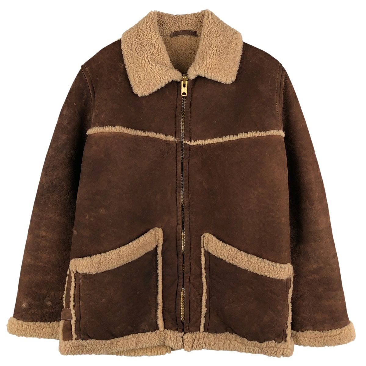 古着 70年代 Ranchero ムートンジャケット USA製 レディースM相当