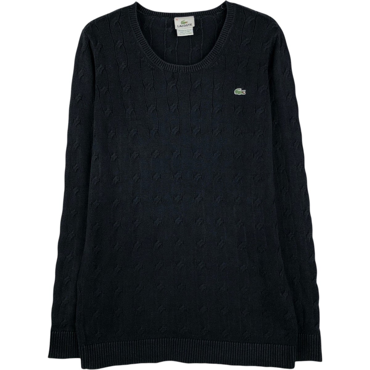 古着 ラコステ LACOSTE フランス企画 コットンニットハーフジップ
