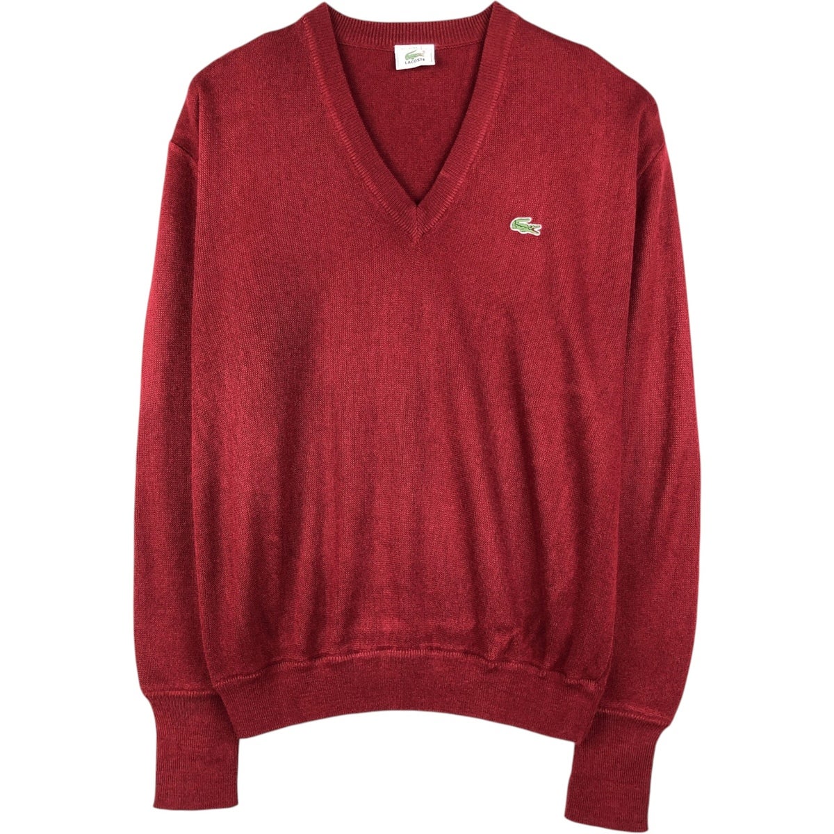 古着 70年代 ラコステ LACOSTE IZOD Vネック アクリルニットセーター