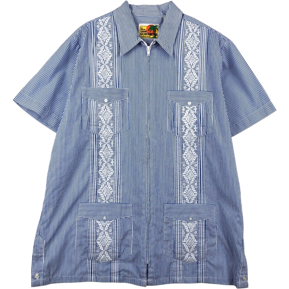 古着 THE GENUINE HABAND GUAYABERA 半袖 メキシカンシャツ キューバ