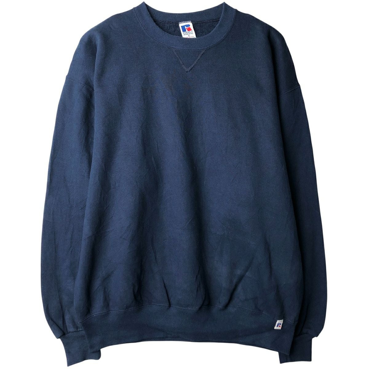 古着 90年代 ラッセル Russell Vネック 無地 ブランクスウェットシャツ