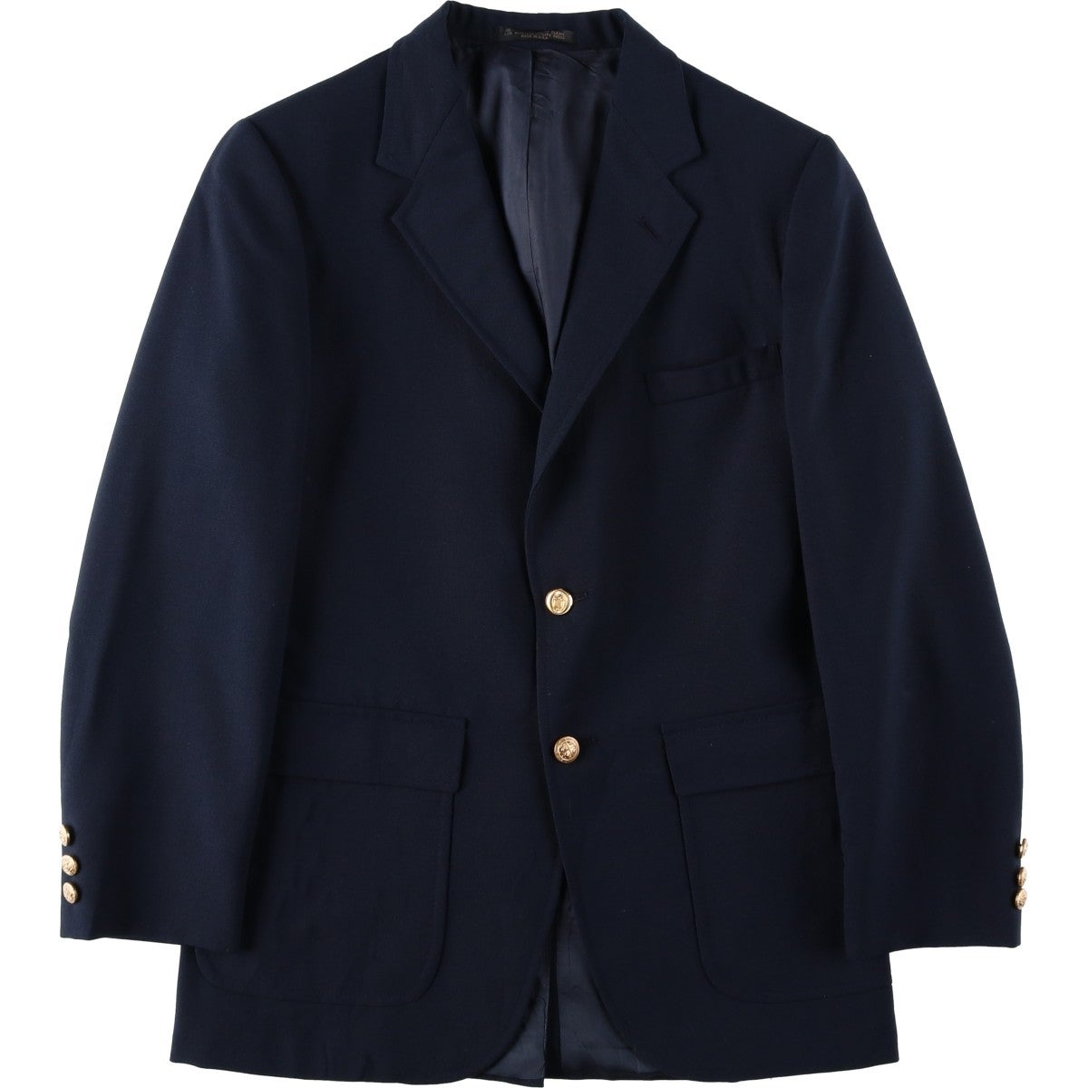 古着 アクアスキュータム Aquascutum LONDON 紺ブレザー テーラード