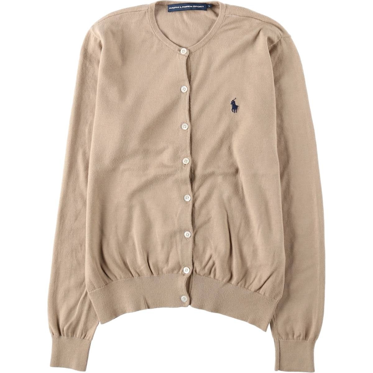 希少 90s ラルフローレン イタリア糸 ピマコットン カーディガン 黒 XL 古着 ラルフローレン Ralph Lauren RALPH LAUREN SPORT ピマコットン