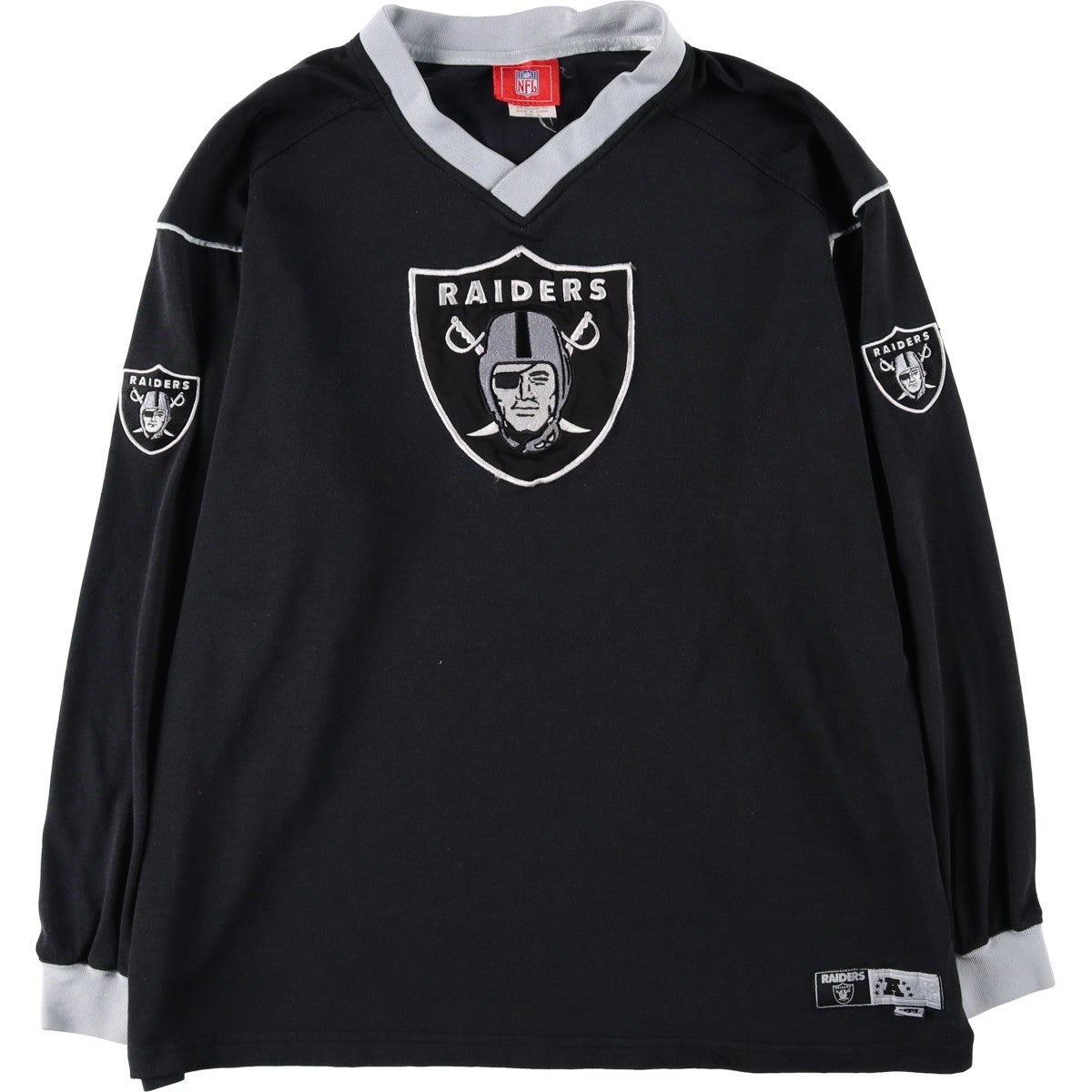 古着 NFL LAS VEGAS RAIDERS ラスベガスレイダース Vネック 長袖