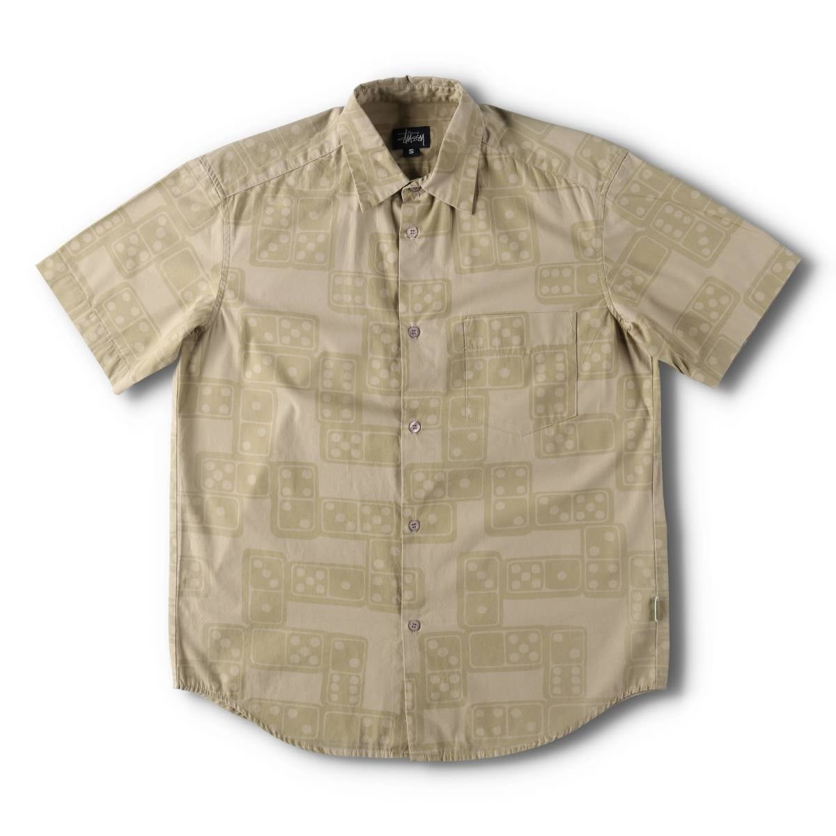 古着 90年代 ステューシー STUSSY 総柄 半袖 コットンシャツ サイコロ