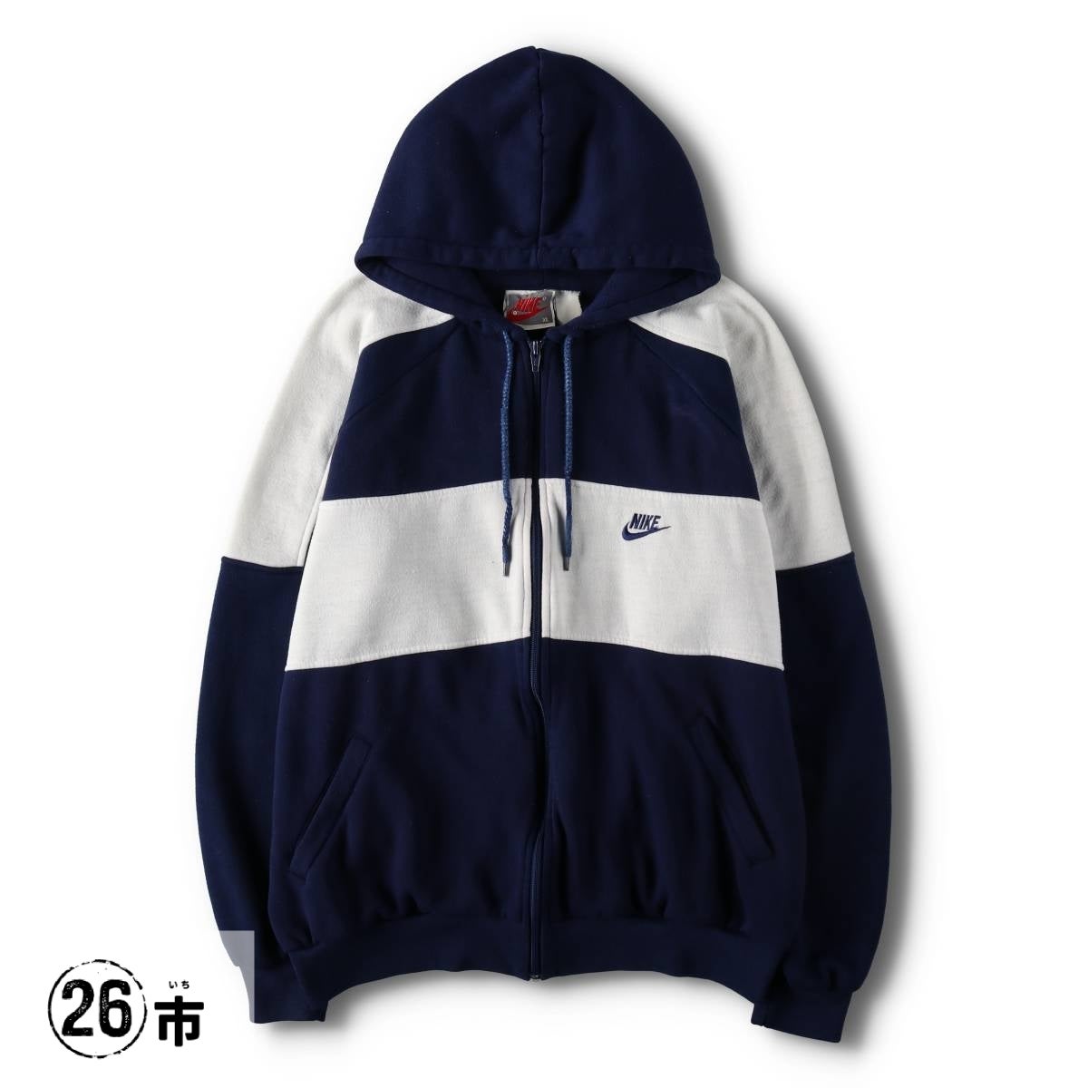 古着 90年代 ナイキ NIKE 銀タグ ツートン スウェットフルジップ