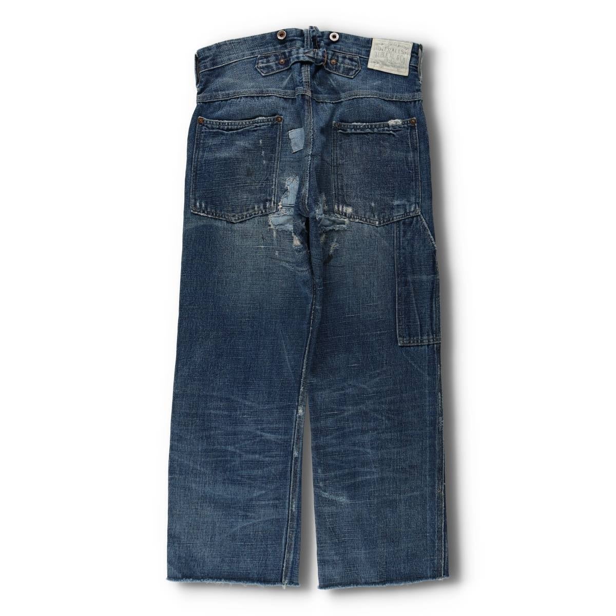 RRL ラルフローレン デニムパンツ USA製 アイスブルー ストレート W32 古着 ラルフローレン Ralph Lauren RRL ダブルアールエル カットオフ