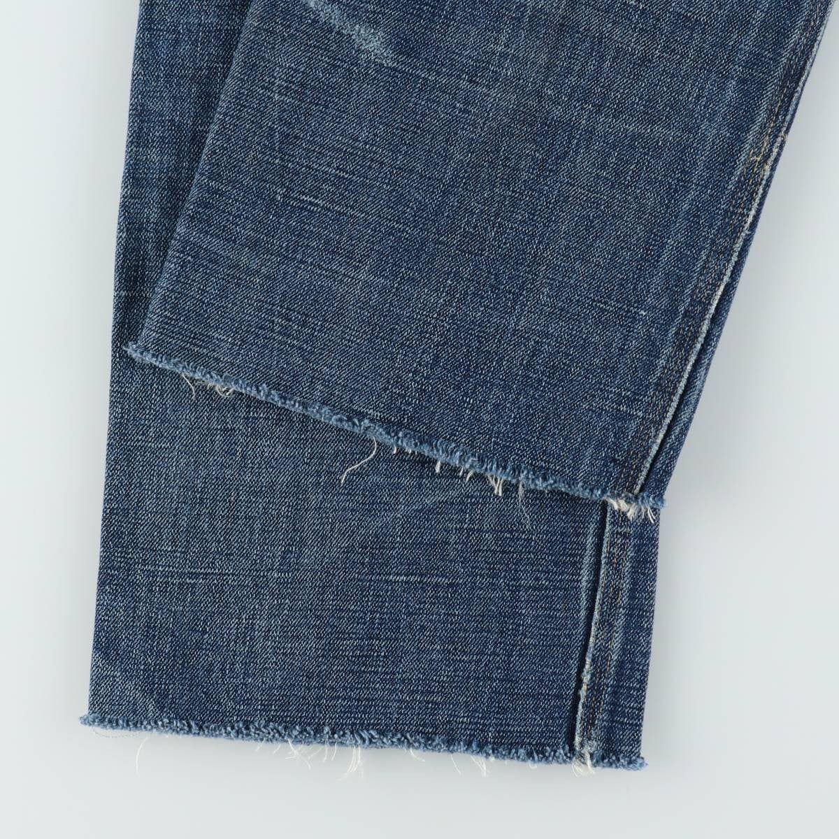 RRL ラルフローレン デニムパンツ USA製 アイスブルー ストレート W32 古着 ラルフローレン Ralph Lauren RRL ダブルアールエル カットオフ
