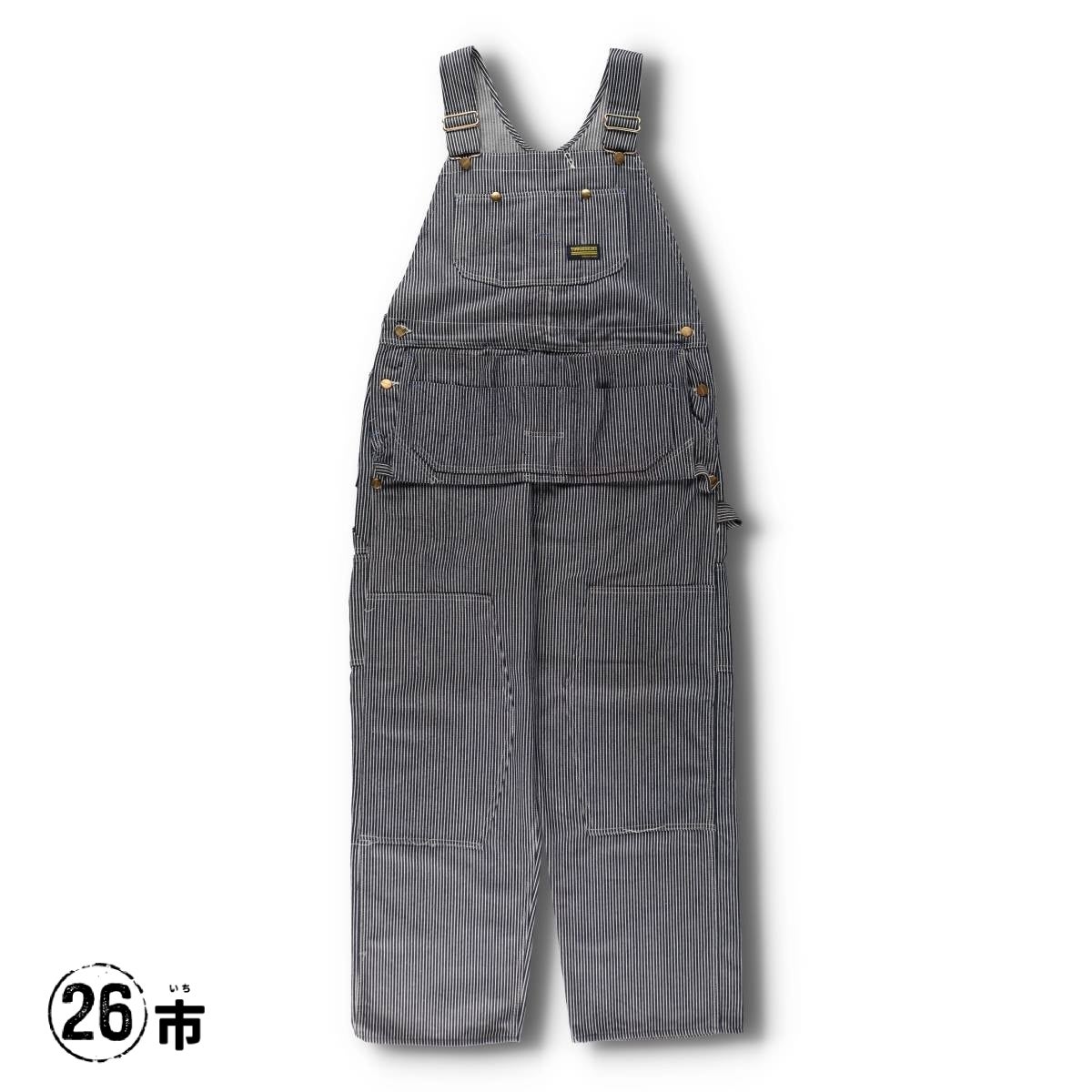 y*3様 稀少 50s Sears エプロン付オーバーオールW34 ヒッコリー 古着 70年代 シアーズ Sears TOUGHSKINS エプロン付き ヒッコリー