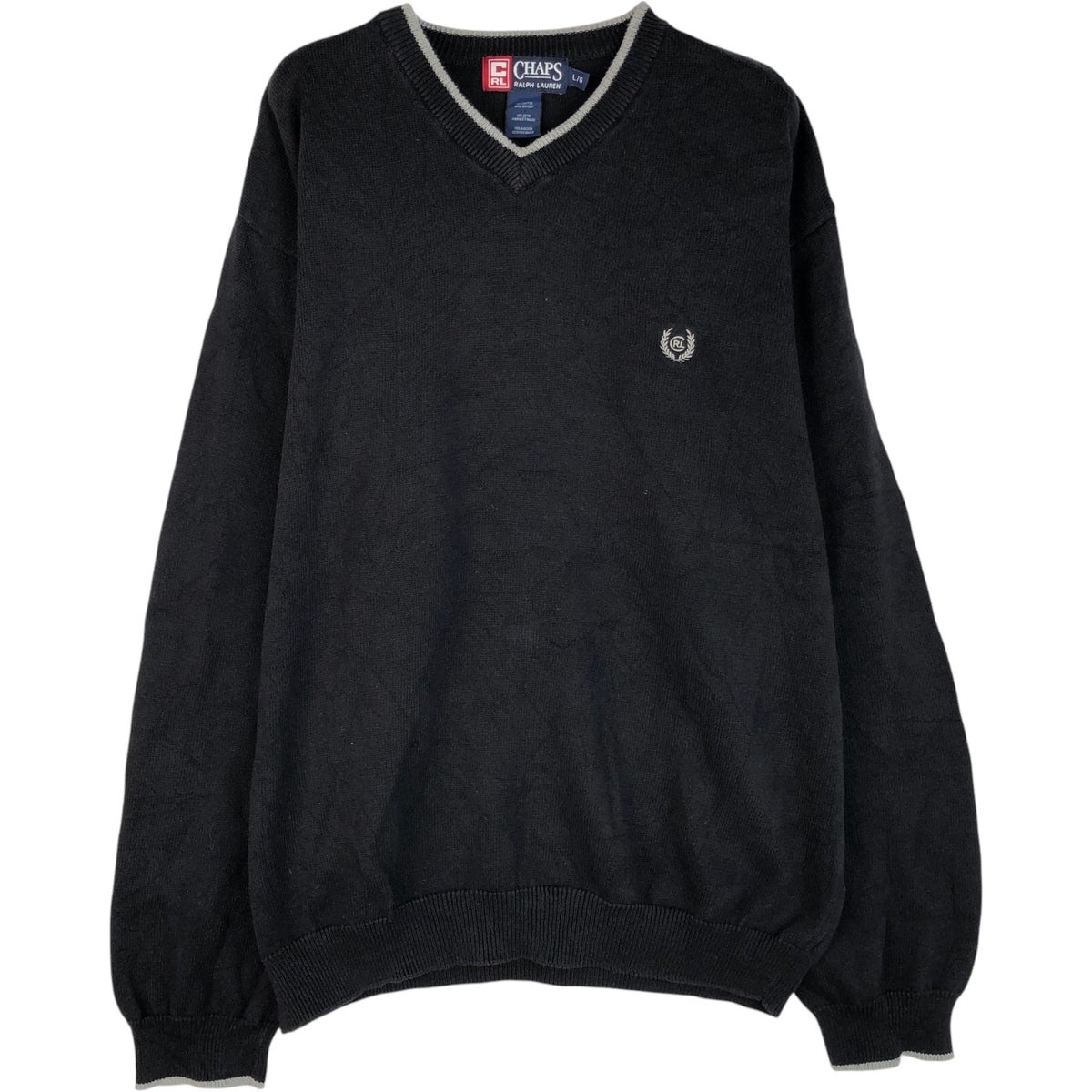 古着 ラルフローレン Ralph Lauren CHAPS チャップス Vネック フリース