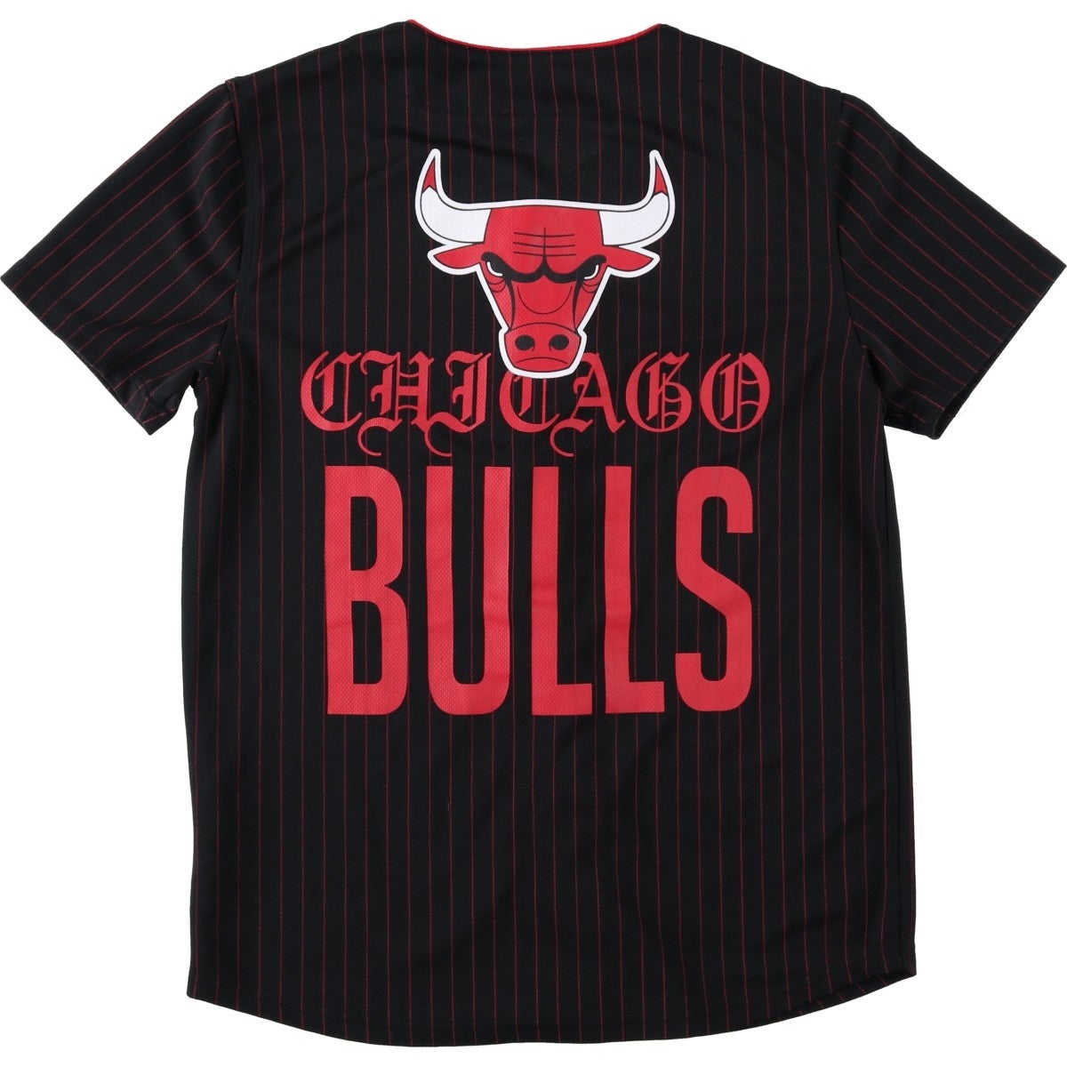 古着 NBA CHICAGOBULLS シカゴブルズ ストライプ柄 ゲームシャツ