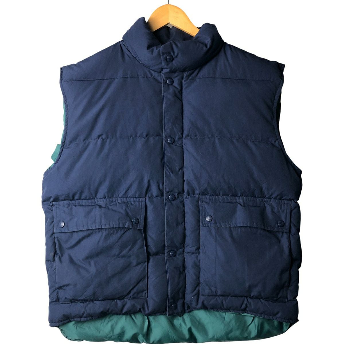 新品タグ付き エディーバウアー プレミアム　グース　ダウンベスト紺 900 古着 エディーバウアー Eddie Bauer グースダウンベスト メンズXL相当