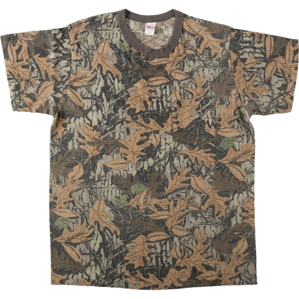 古着 90年代 リアルツリーカモ 迷彩 ポケットTシャツ USA製 メンズL