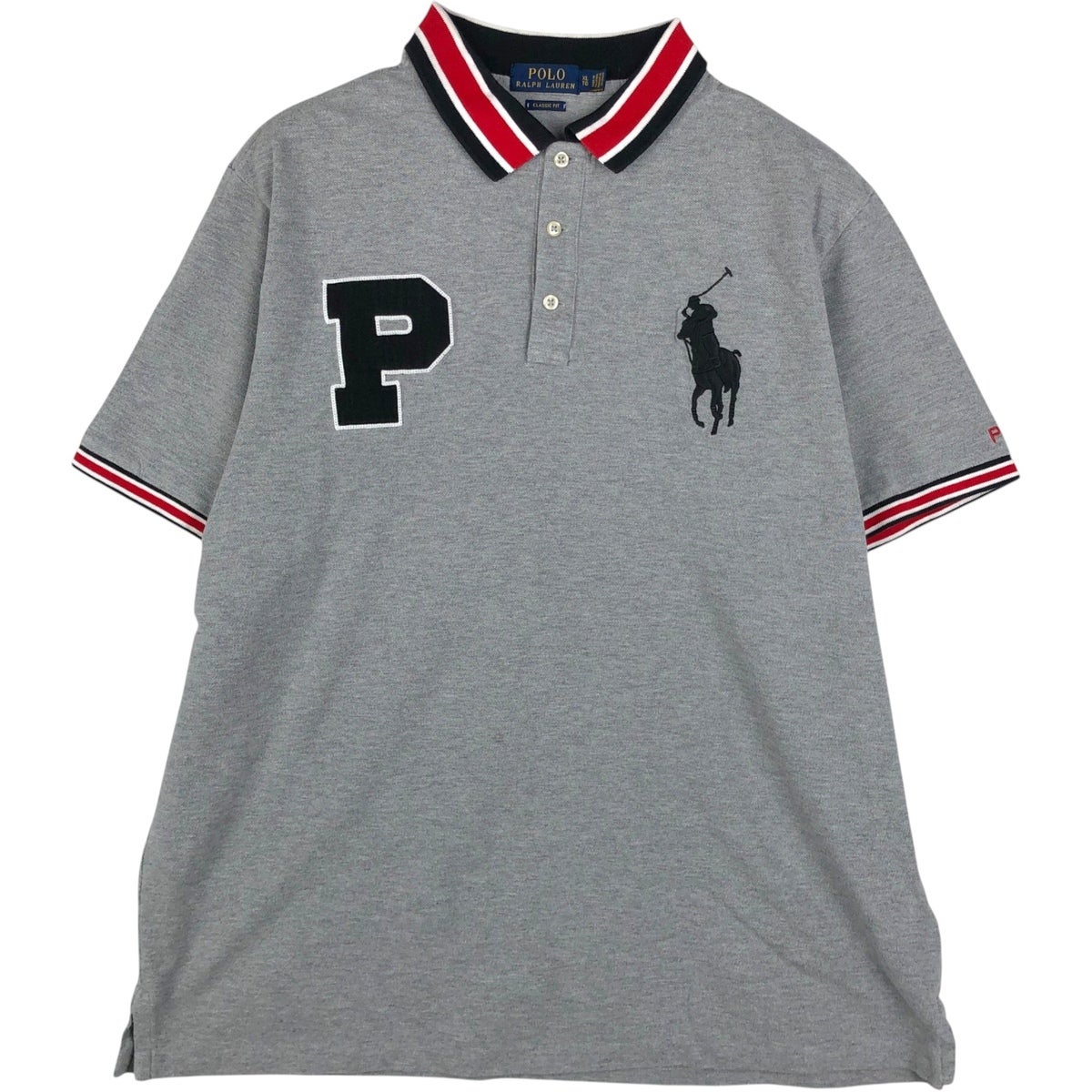 ⭐︎新品【ポロラルフローレン】ポロシャツ 半袖 ポニー刺繍 グレー XL 古着 ラルフローレン Ralph Lauren POLO RALPH LAUREN CLASSIC FIT