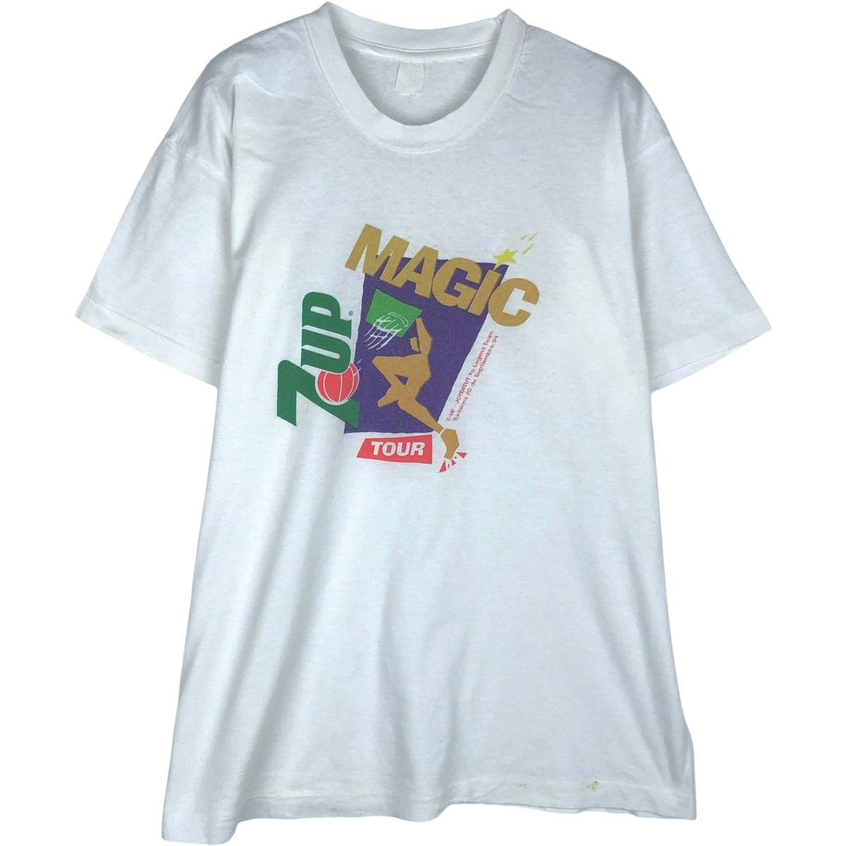 古着 90年代 7UP セブンアップ アドバタイジングTシャツ メンズL相当