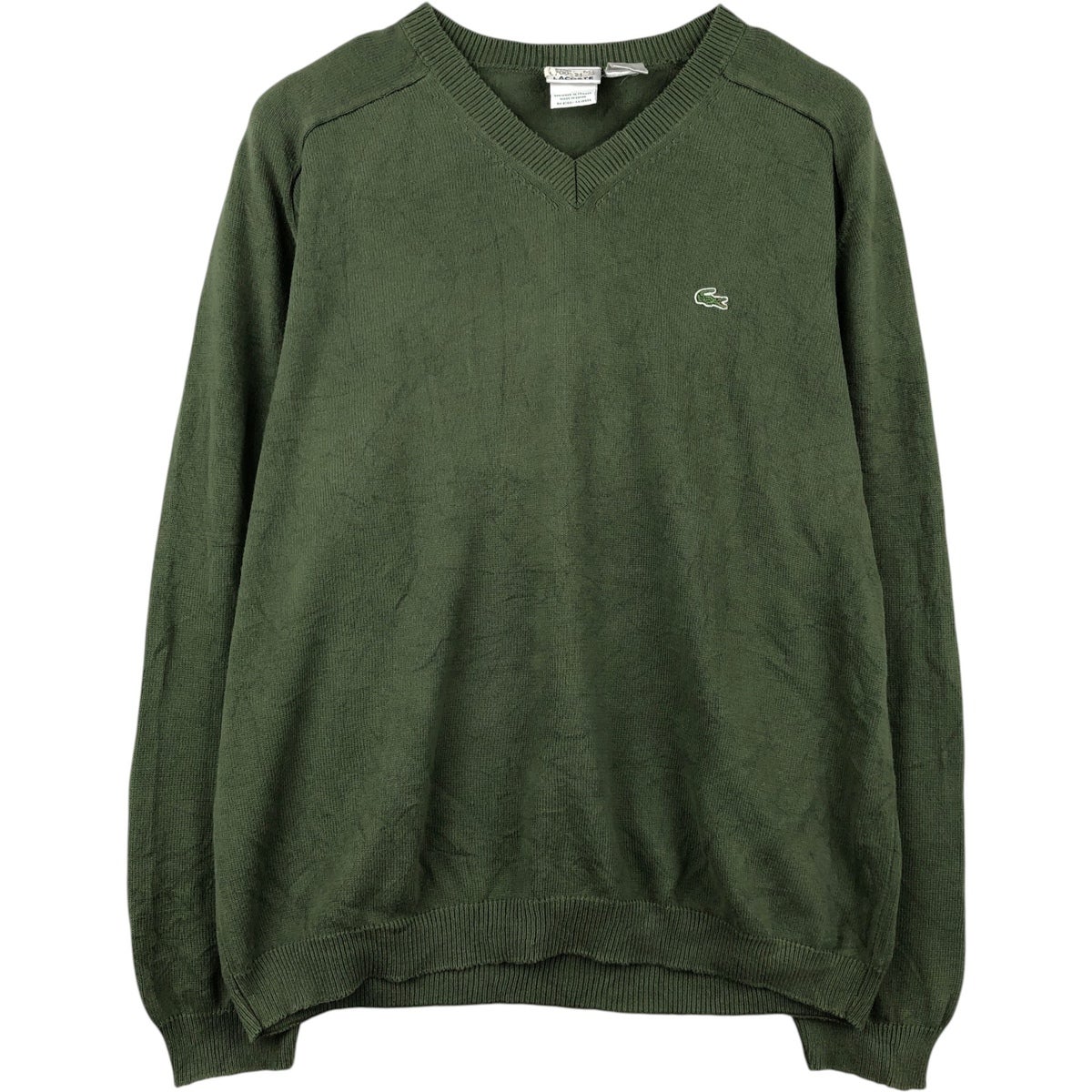 古着 ラコステ LACOSTE Vネック ウール×アクリルニットセーター 4