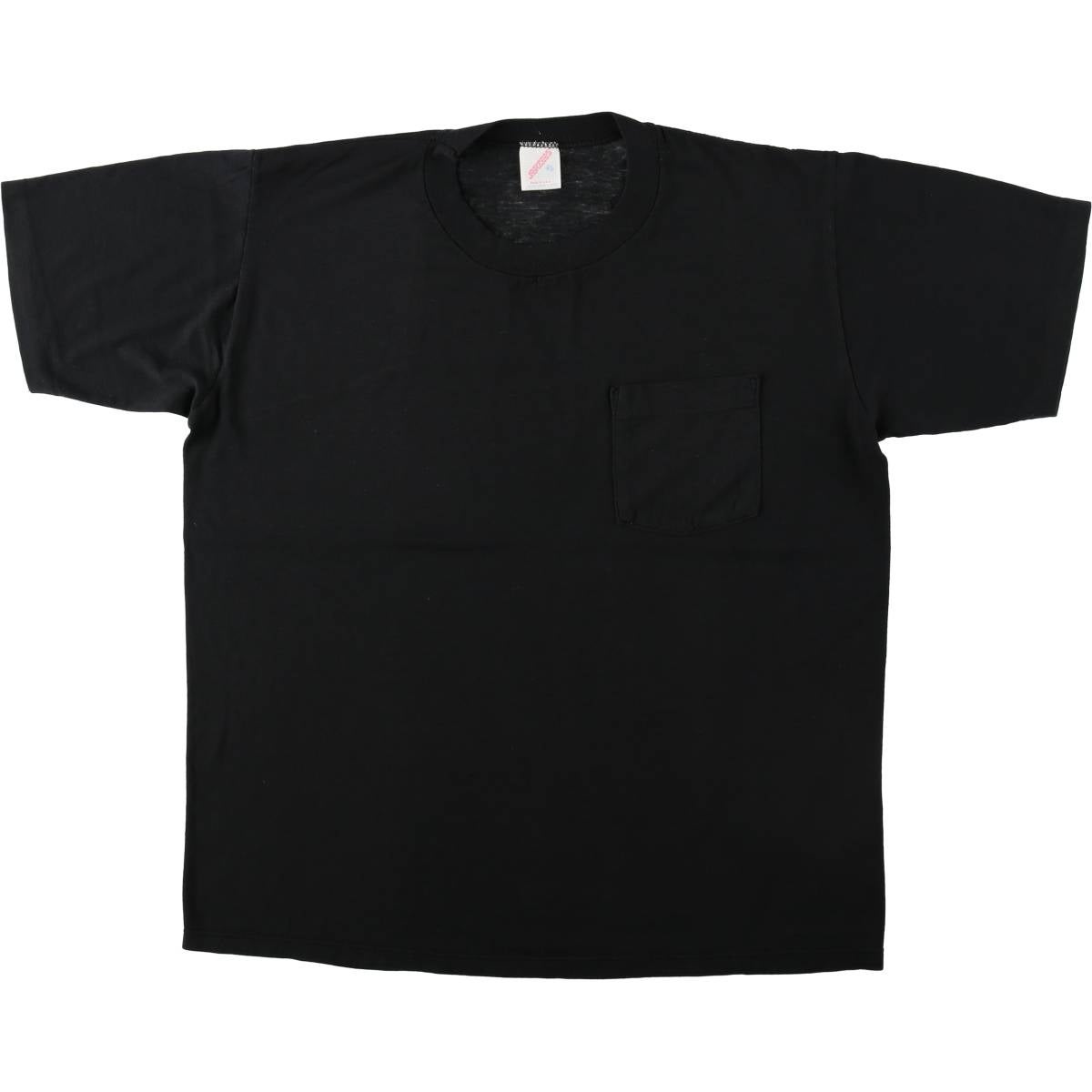 80s USA製 JERZEES ポケット Tシャツ XL ブラック 墨黒 古着 80～90年代 ジャージーズ Jerzees 無地ポケットTシャツ USA製