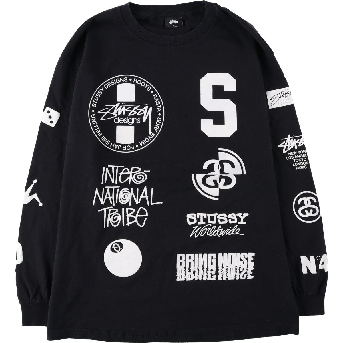 古着 ステューシー STUSSY ドクロ柄 スカル柄 ロングTシャツ ロンT